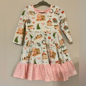 Sweet Honey 18 month Flair Dress-Christmas Village—Worn once EUC
